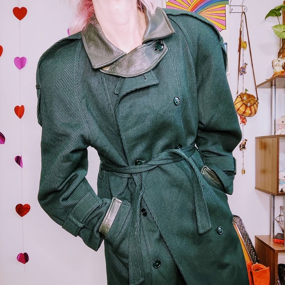Vintage 80s Wool Jacket - Dark Green - Picture 12 of 16